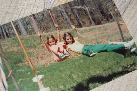 My little sister and me, rockin' it old school, circa 1981-ish, in the backyard of our new house.